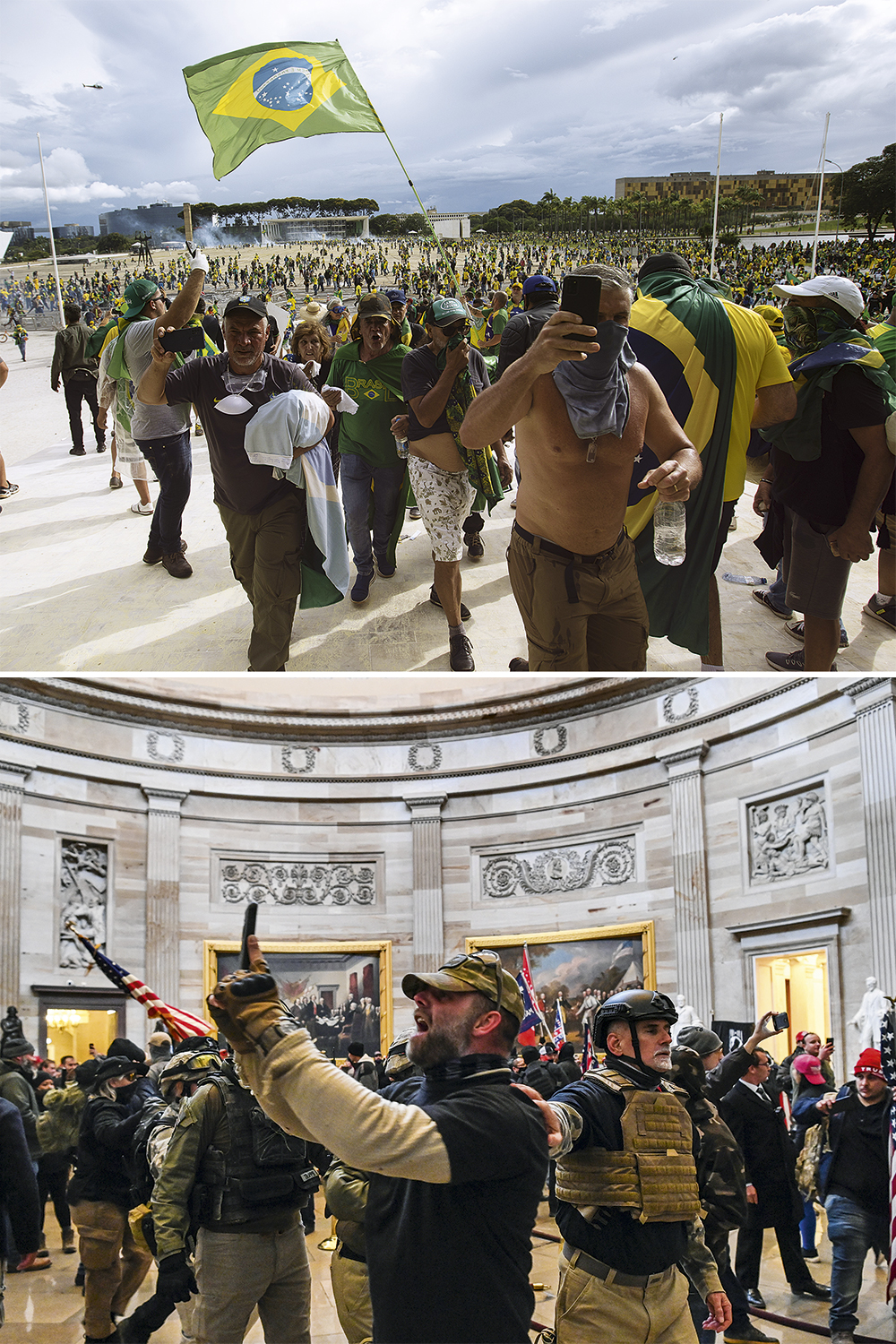 GettyImages-1246099478.jpg ESPELHO MEU - Invasões golpistas em Brasília e no Capitólio (EUA, 2020): transmissões ao vivo por celulares -