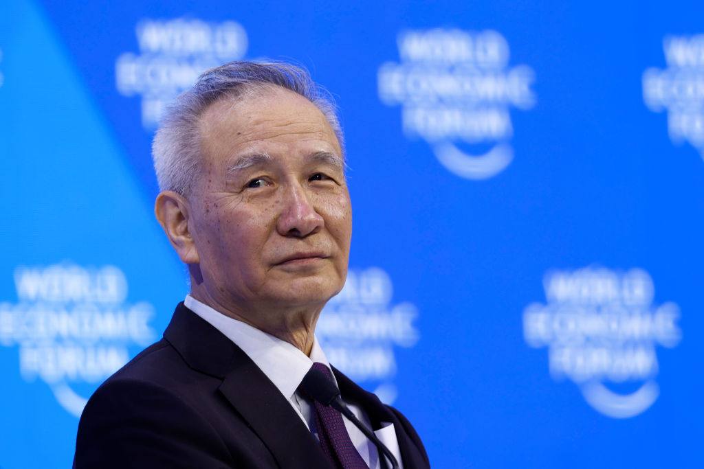 Liu He, China's vice premier, on the opening day of the World Economic Forum (WEF) in Davos, Switzerland, on Tuesday, Jan. 17, 2023. The annual Davos gathering of political leaders, top executives and celebrities runs from January 16 to 20. Photographer: Stefan Wermuth/Bloomberg via Getty Images