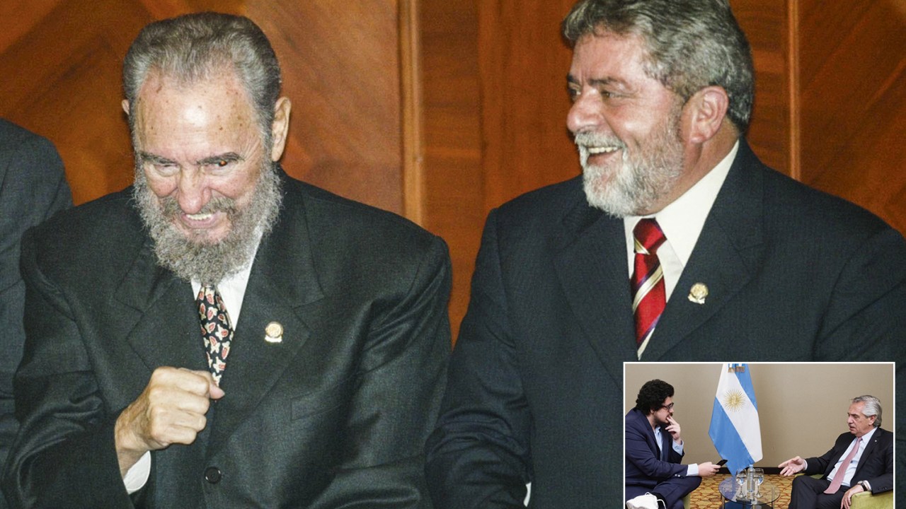 MUY AMIGOS - Lula com Fidel, em 2003: opção pela esquerda reforçada na Argentina, onde o repórter Caio Saad, de VEJA, entrevistou Fernández -