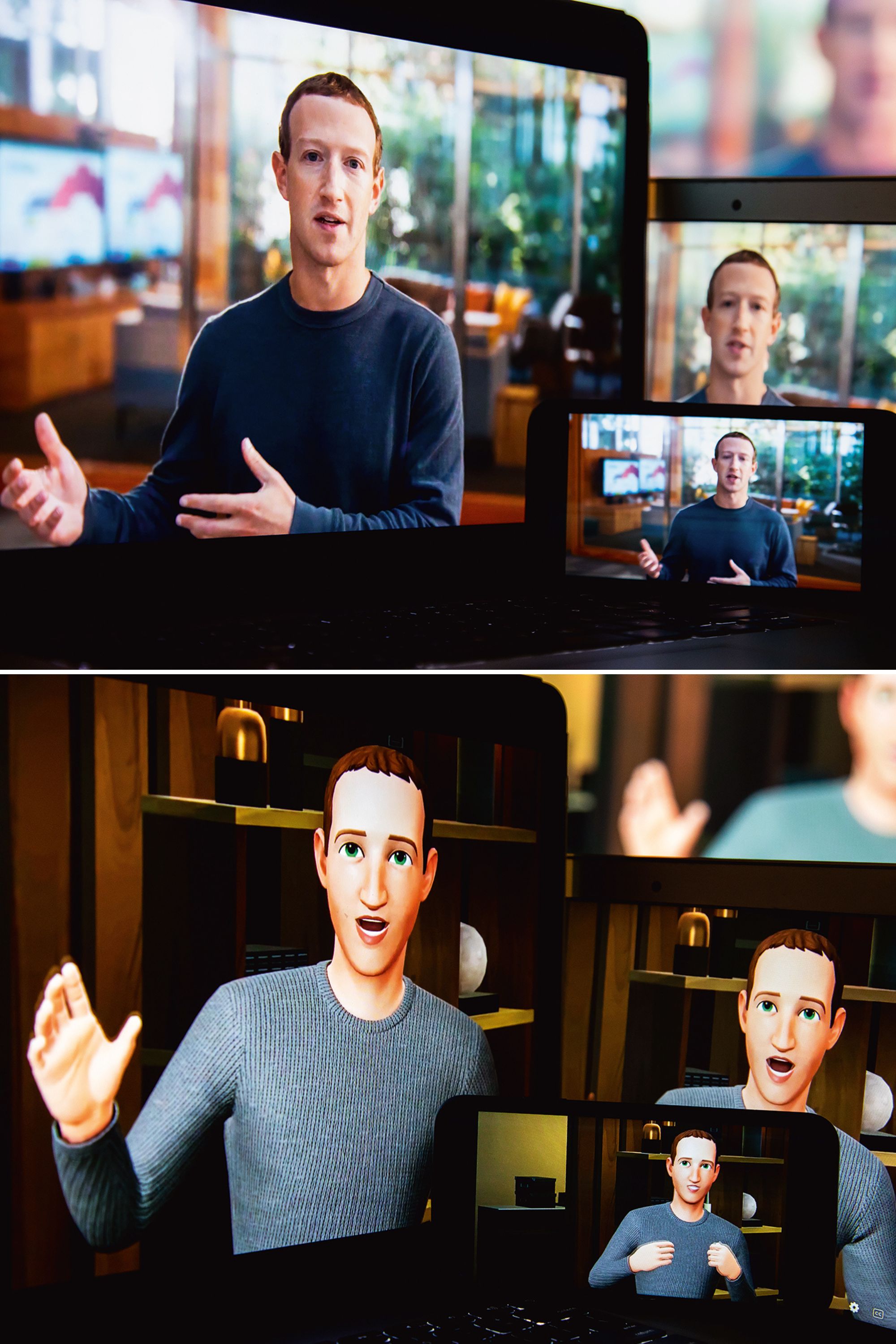 TO SEE?  - Zuckerberg in real and digital version.  he does not give up.