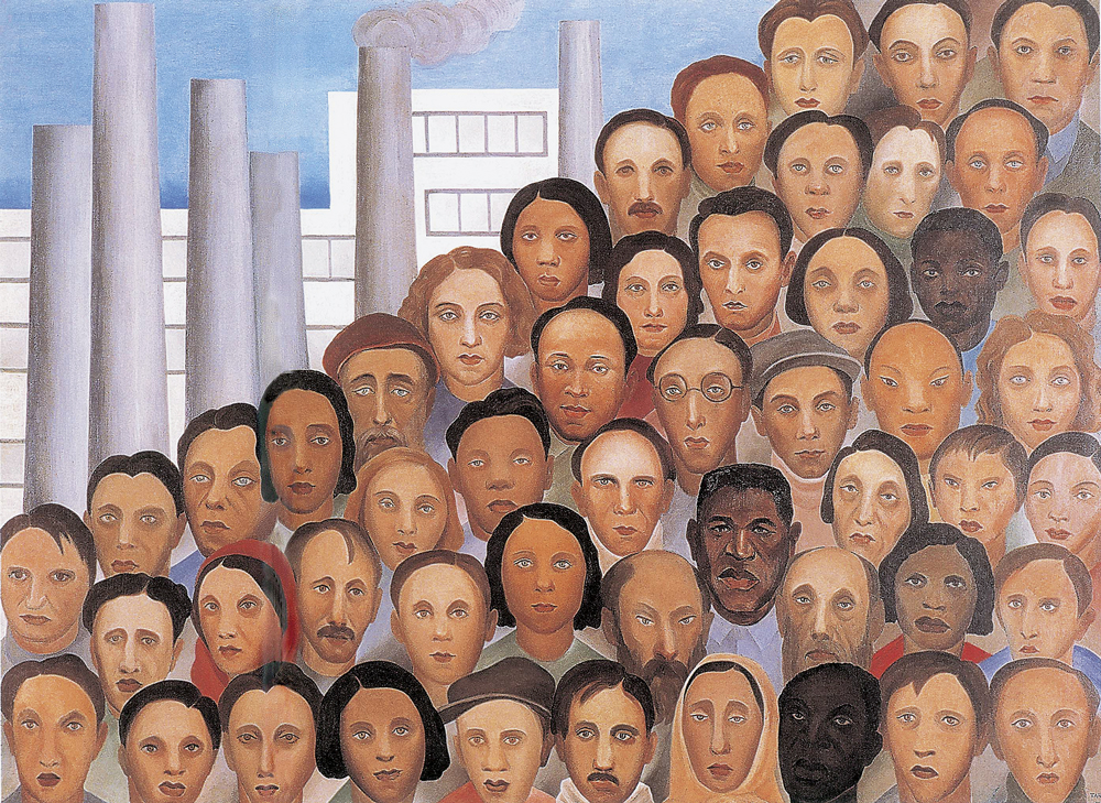 SOMOS MUITOS - Operários, quadro de Tarsila do Amaral: representação da enorme diversidade racial e cultural do país -