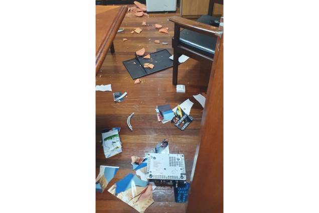 Ambiente interno do Palácio do Planalto alvo de vandalismo - Ambiente interno do Palácio do Planalto alvo de vandalismo -