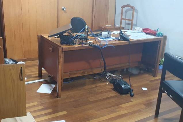 Ambiente interno do Palácio do Planalto alvo de vandalismo - Ambiente interno do Palácio do Planalto alvo de vandalismo -