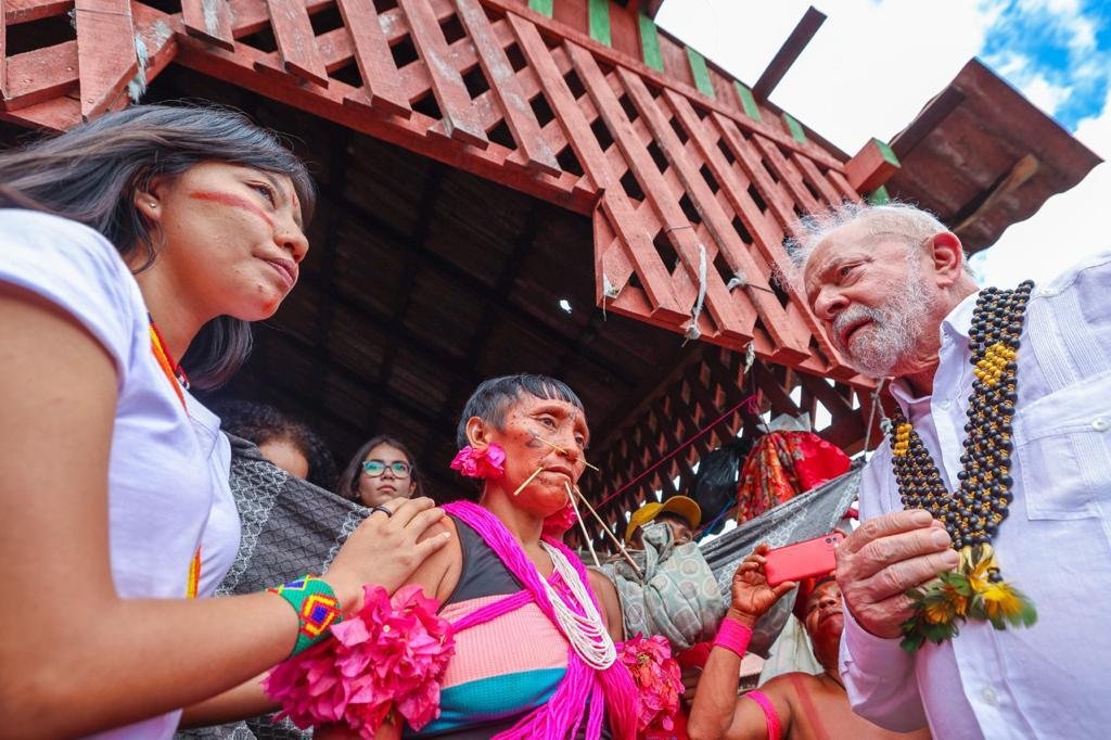 Lula durante visita a território Yanomami em Roraima