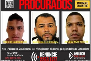 Três fugitivos do presídio no Rio de Janeiro