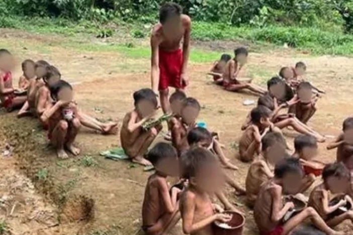 Indígenas Yanomami atingidos por crise humanitária no território da etnia, em Roraima