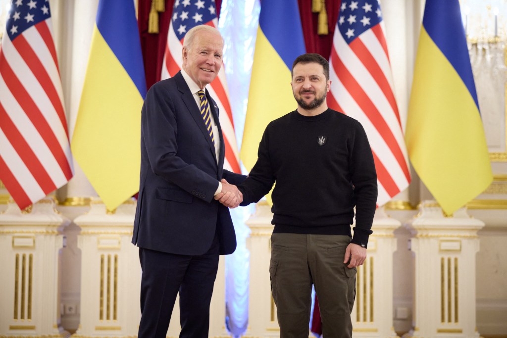 Joe Biden e Volodymyr Zelensky (20/02/2023) -