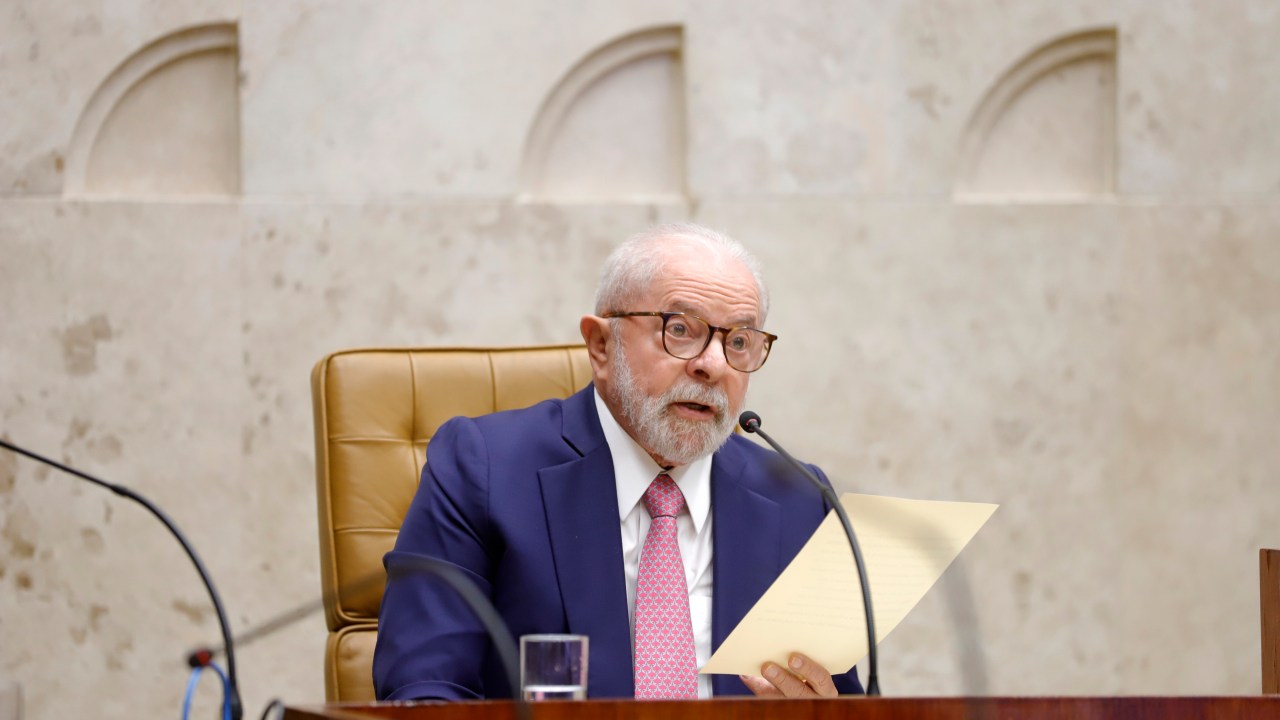 Presidente da República, Luiz Inácio Lula da Silv, discursa na sessão solene de abertura do Ano Judiciário.Crédito para a Foto: Rosinei Coutinho/SCO/STF