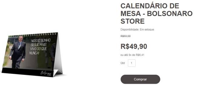 Bolsonaro Store: produtos com a marca do ex-presidente