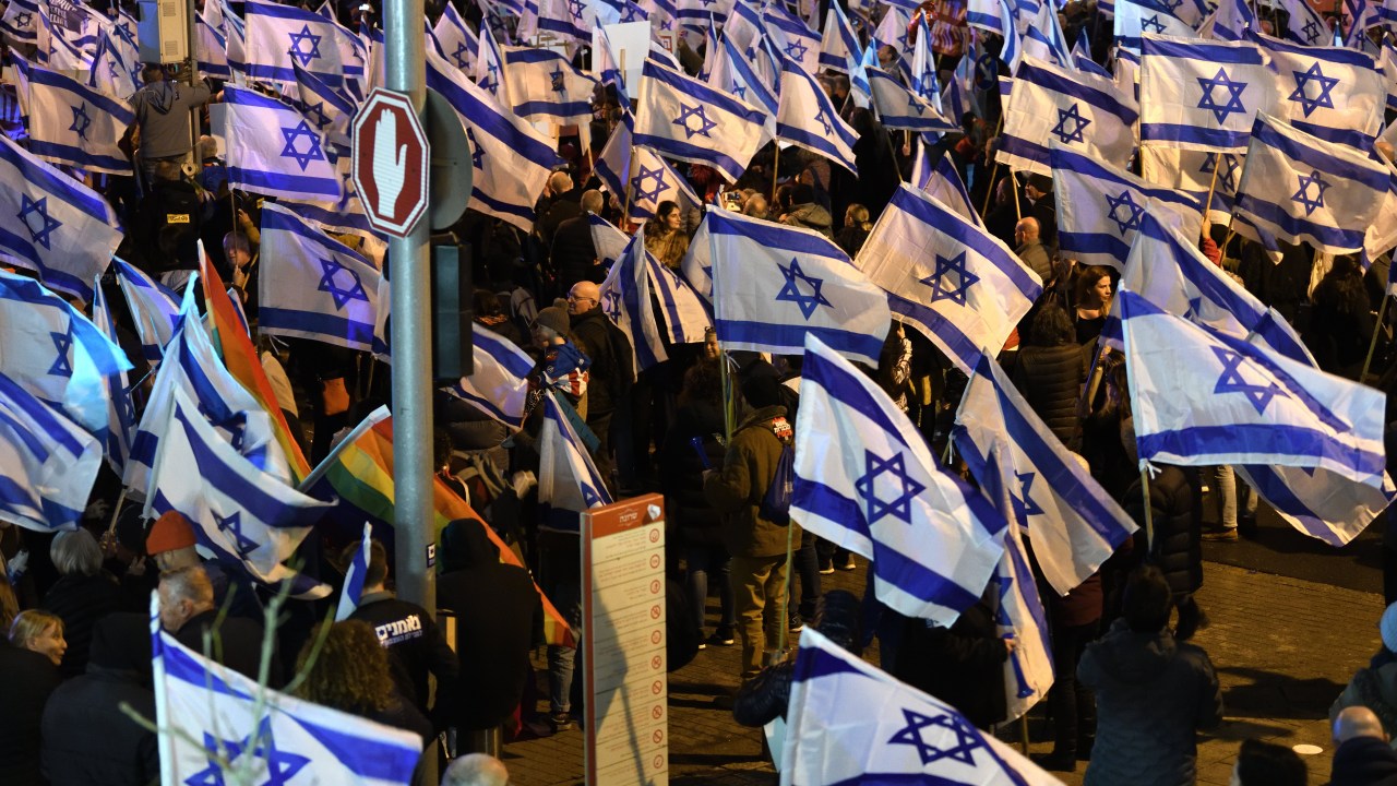 Protesto em Tel Aviv contra o governo de Benjamin Netanyahu