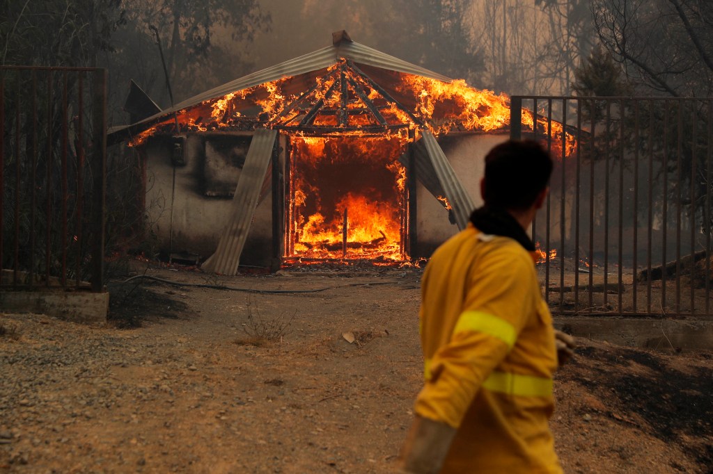 Incêndio florestal no Chile