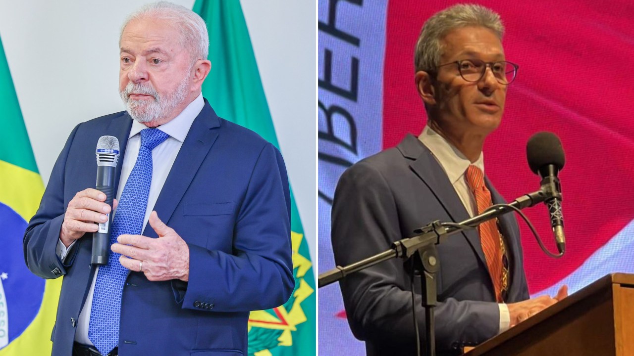 O presidente Luiz Inácio Lula da Silva e o governador de Minas Gerais Romeu Zema -