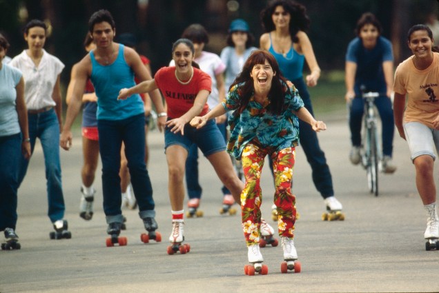 Rita Lee patinando no Ibirapuera, em 1986 -