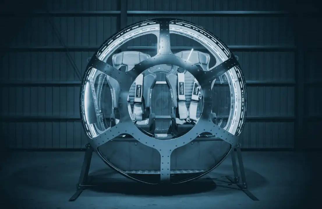 A cabine projetada pela empresa japonesa Iwaya Giken, de onde turistas poderão contemplar o espaço e ver a curvatura da Terra -