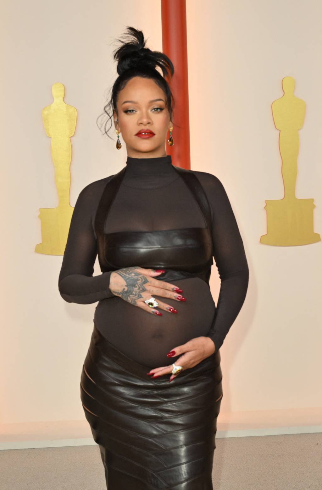 Barbadian singer-songwriter, actress Rihanna attends the 95th Annual Academy Awards at the Dolby Theatre in Hollywood, California on March 12, 2023. (Photo by ANGELA WEISS / AFP)
