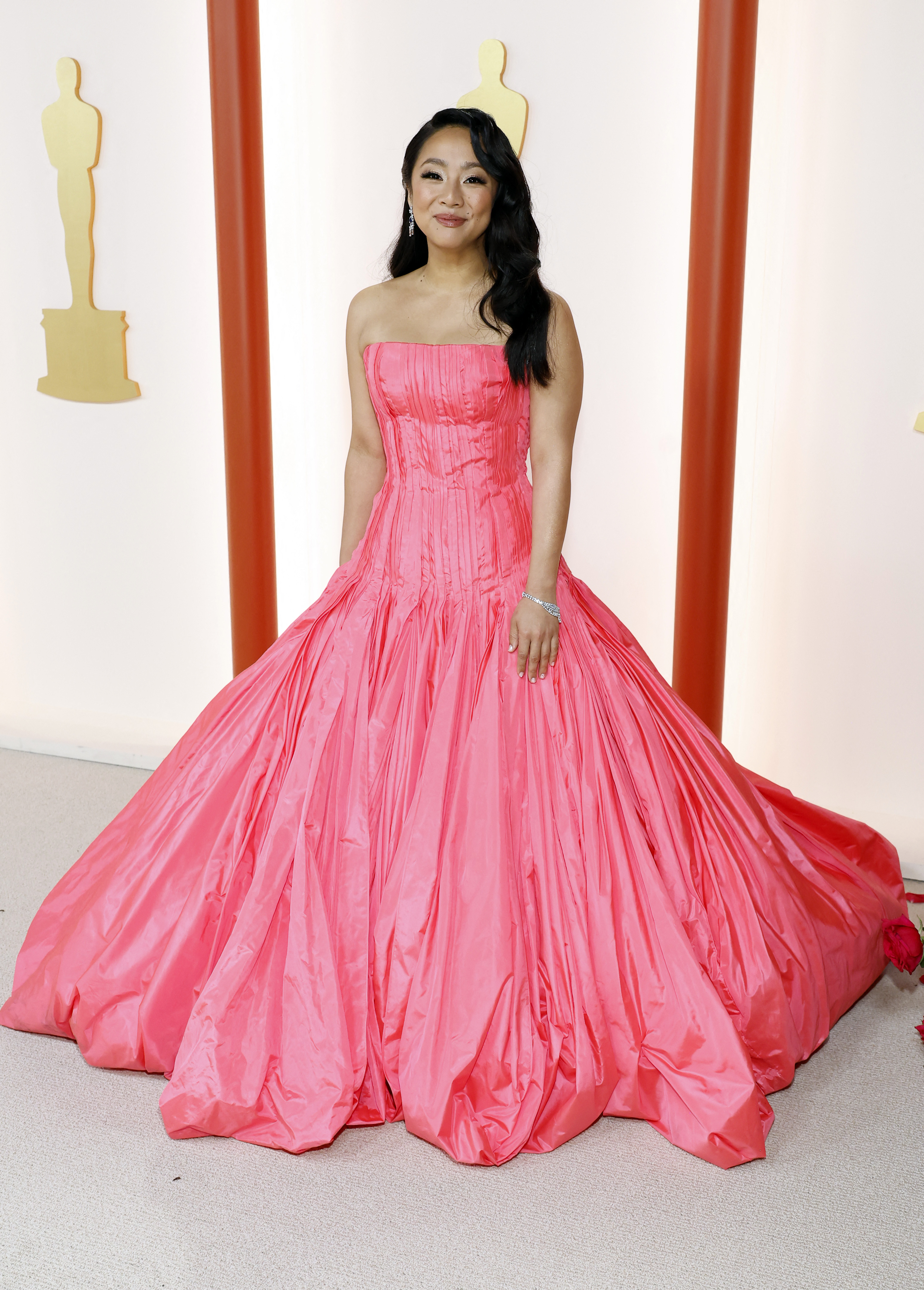 HOLLYWOOD, CALIFORNIA - MARCH 12: Stephanie Hsu attends the 95th Annual Academy Awards on March 12, 2023 in Hollywood, California. Mike Coppola/Getty Images/AFP (Photo by Mike Coppola / GETTY IMAGES NORTH AMERICA / Getty Images via AFP)