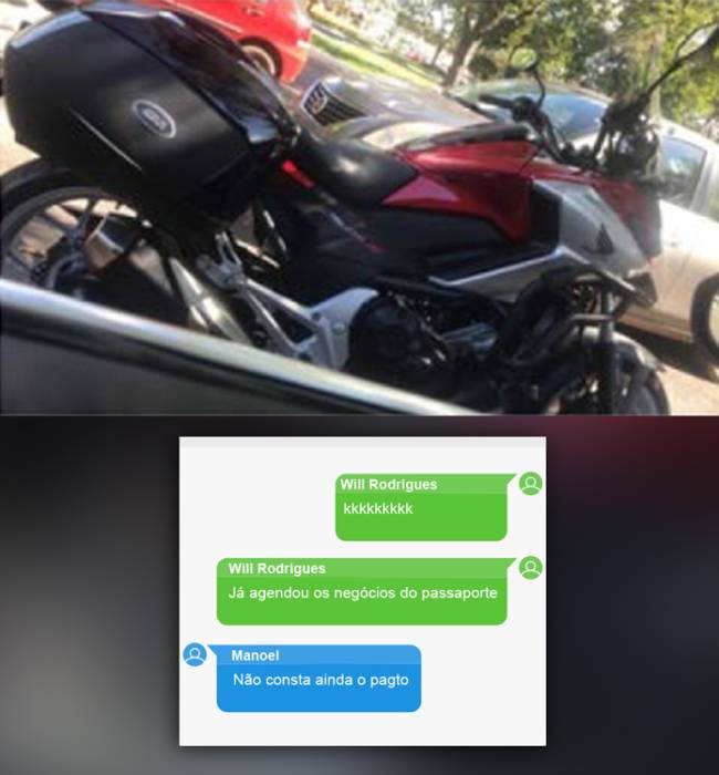 Moto paga com dinheiro vivo: produto do crime