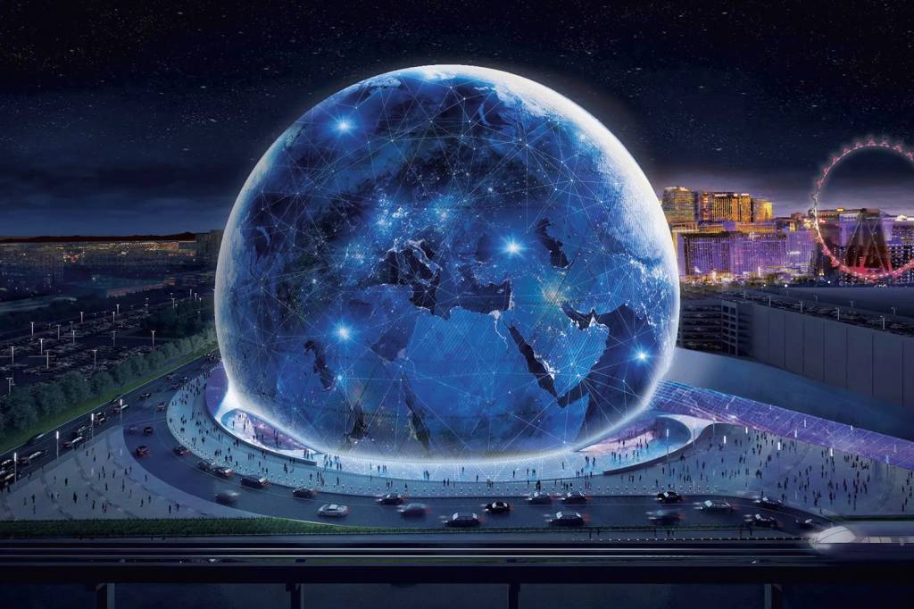VIBRANTE - Maquete do novo MSG Sphere: o U2 vai abrir casa de shows futurista da cidade