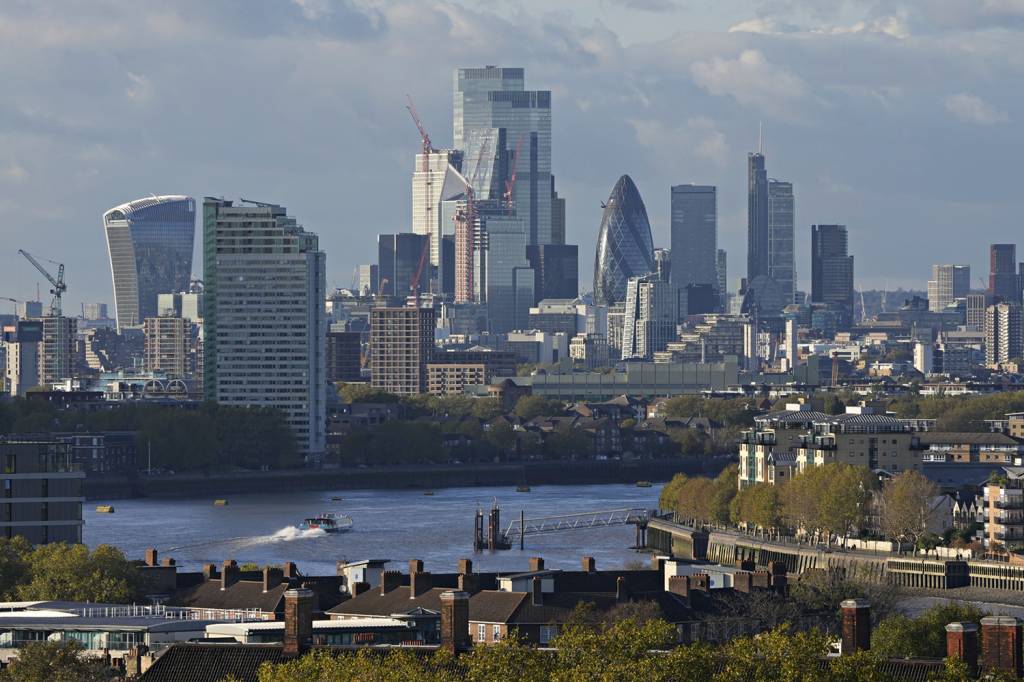 LONDRES - Centro financeiro da cidade: as receitas das empresas aumentaram