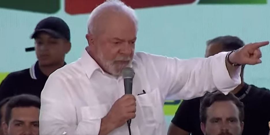 O presidente Luiz Inácio Lula da Silva (PT) durante discurso no Palácio do Planalto, em Brasília