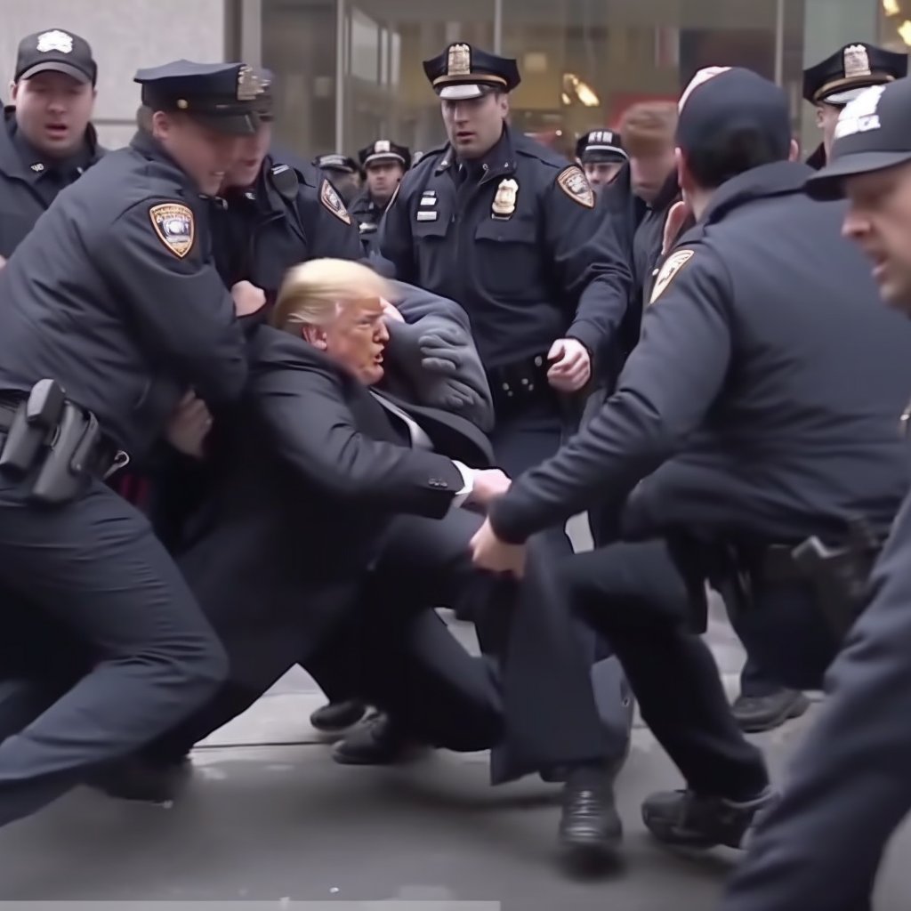 Imagem falsa gerada por inteligência artificial mostra Trump sendo preso pela polícia -