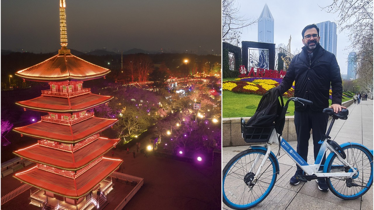 OLHAR PROFUNDO - Vista de Wuhan, o primeiro epicentro da Covid-19, e o editor Ricardo Ferraz, de VEJA, em Xangai: duas semanas de trabalho para entender e explicar as nuances do país aos leitores