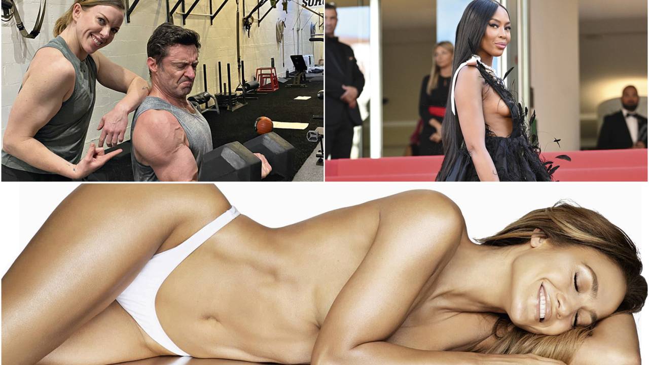 CINQUENTÕES - Jennifer Lopez (abaixo), Naomi Campbell (à dir.) e Hugh Jackman (à esq): envelhecer é inevitável, mas dá para escolher como