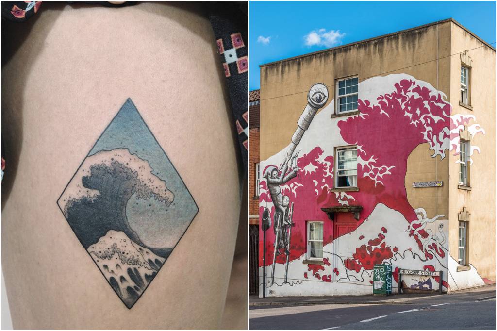 TATUAGEM-A-GRANDE-ONDA-2.jpg ÍCONE POP - Imagem foi adaptada e reconfigurada: como tatuagem (à esq.) e como empena (à dir.)