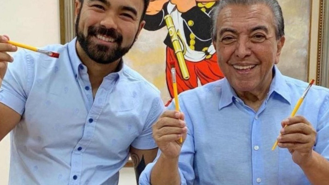 Mauro Sousa com o pai, Mauricio de Sousa