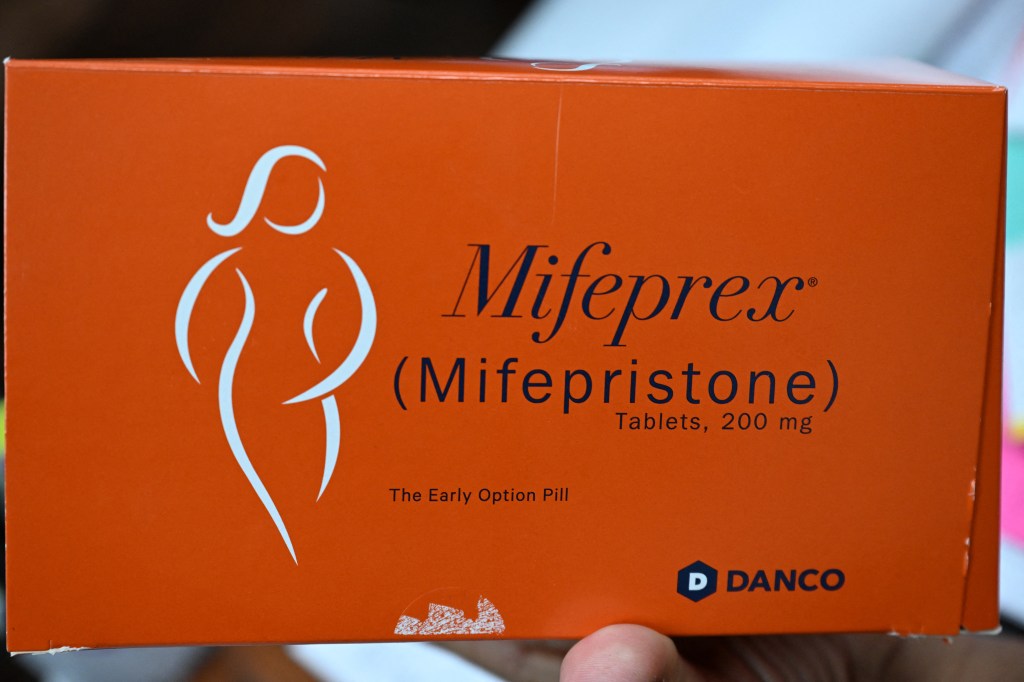 (FILES) In this file photo taken on June 15, 2022, Mifepristone (Mifeprex), one of the two drugs used in a medication abortion, is displayed at the Women's Reproductive Clinic, which provides legal medication abortion services, in Santa Teresa, New Mexico. - A conservative federal judge in the state of Texas halted US approval of the abortion pill mifepristone on Friday, but paused implementation for a week to give federal authorities time to appeal. (Photo by Robyn Beck / AFP) / RESTRICTED TO EDITORIAL USE