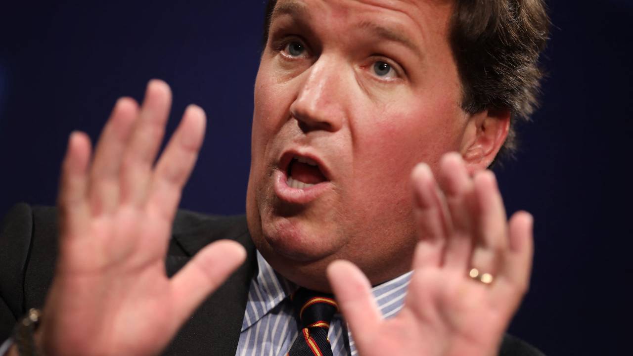 (FILES) In this file photo taken on March 28, 2019 Fox News host Tucker Carlson discusses 'Populism and the Right' during the National Review Institute's Ideas Summit at the Mandarin Oriental Hotel in Washington, DC. - Fox News star host Tucker Carlson is leaving the influential TV network, it was announced April 24, 2023, in a shock move days after the conservative outlet reached a $787.5 million settlement over a damaging defamation case. (Photo by CHIP SOMODEVILLA / GETTY IMAGES NORTH AMERICA / AFP)
