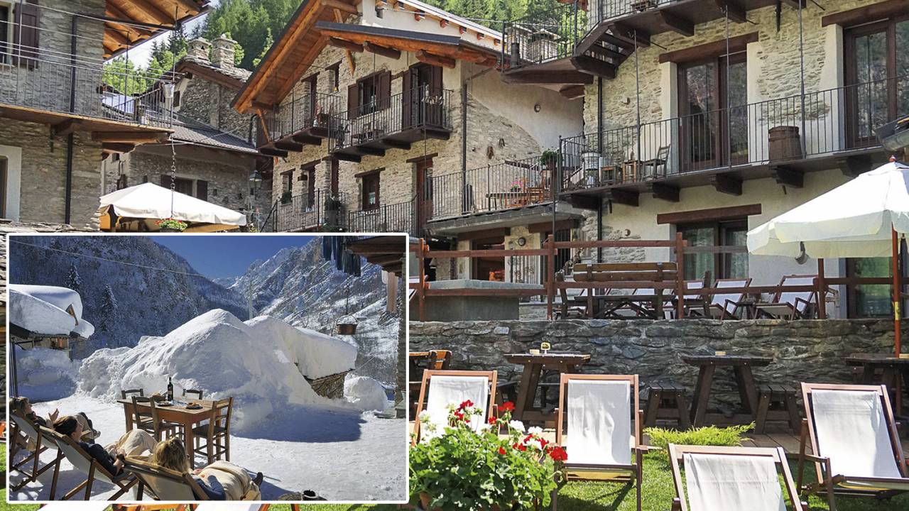 MARMORA (ITÁLIA) - A aldeia localizada na região de Piemonte tem apenas 99 habitantes catalogados. No albergue Ceaglio Valle Maira, os visitantes hospedam-se em casas medievais e desfrutam de vistas panorâmicas dos vales do entorno