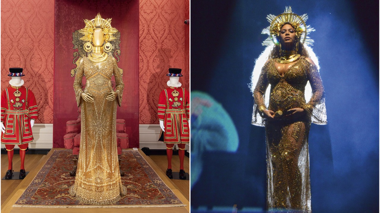 RAINHA - Beyoncé no Grammy (à dir.): ornamento de cabeça é uma coroa