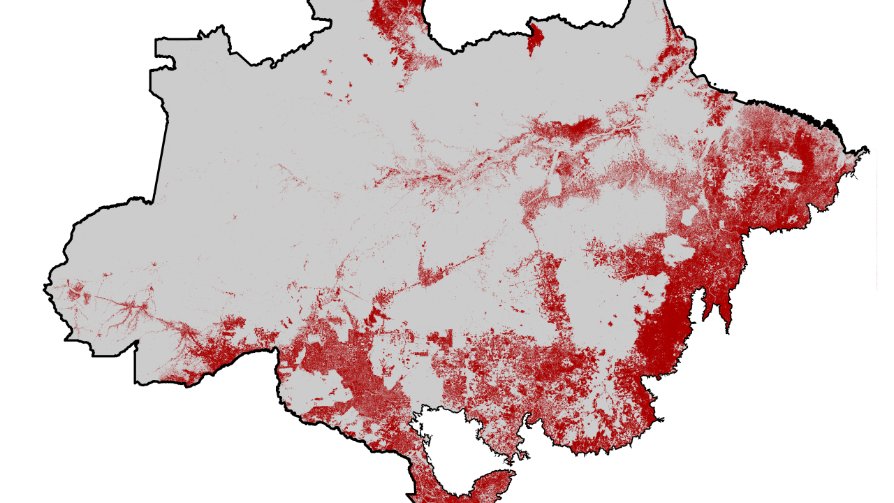 Área queimada acumulada na Amazônia de 1985 a 2022 -