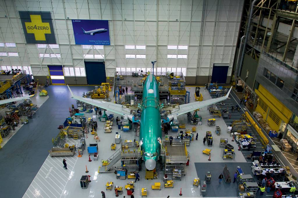 NA FÁBRICA - Linha de produção do 737 Max nos EUA: projeto apressado