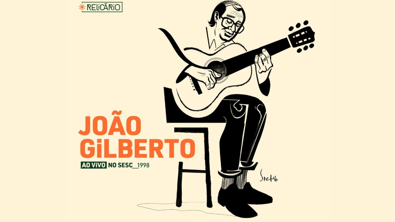 Capa de disco que registra apresentação de Joao Gilberto em 1998, no Sesc Vila Mariana