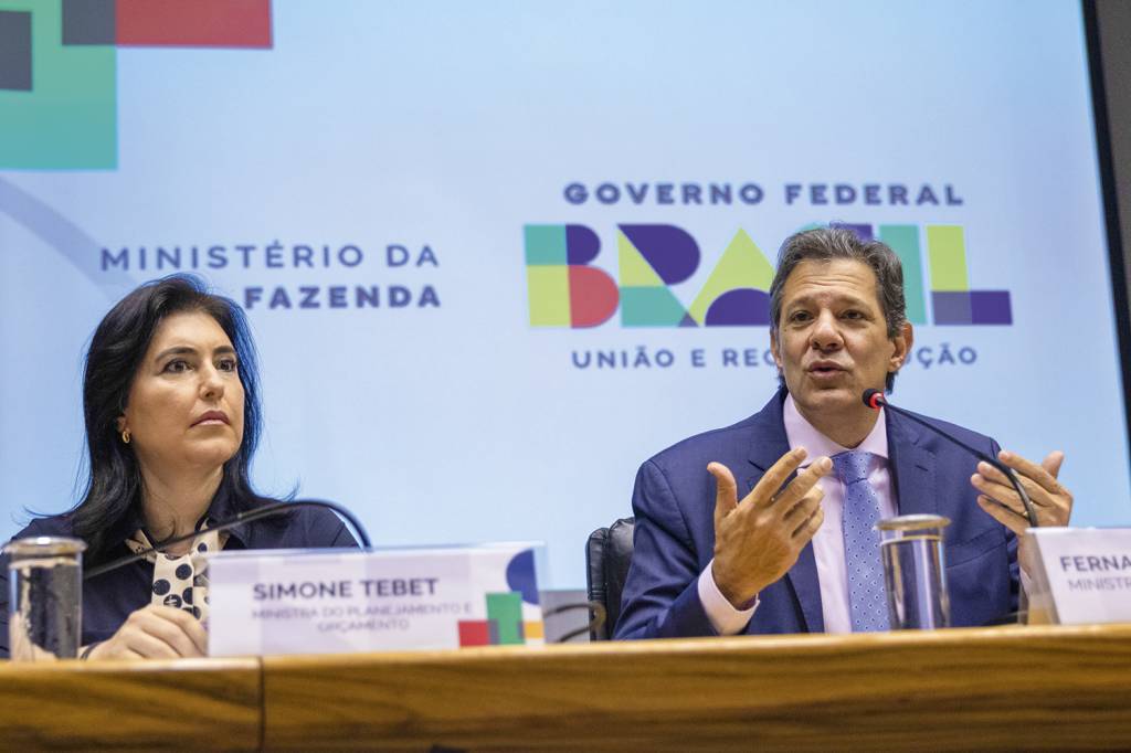 FERNANDO-HADDAD-SIMONE-TEBET-2023-84.jpg OTIMISMO - Simone Tebet e Haddad: romaria entre os parlamentares para explicar as linhas gerais da proposta