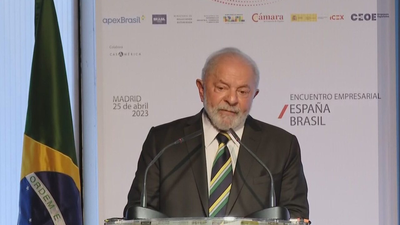 Presidente Lula participa do encerramento do Fórum Empresarial Brasil-Espanha, em Madri. 25/04/2023 -