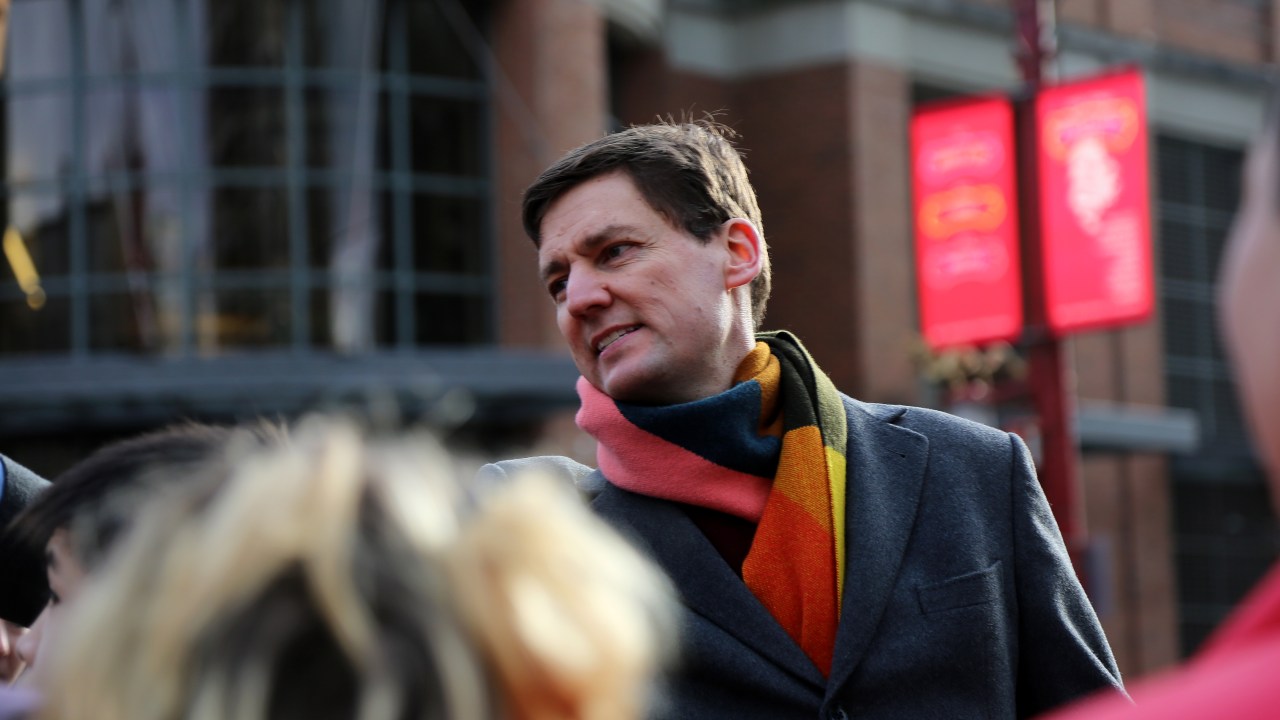 VANCOUVER, BC - JANUARY 22: Premier of British Columbia David Eby gestures during 48th annual Chinatown Spring Festival Parade in Chinatown of Vancouver, British Columbia, Canada on January 22, 2023. (Photo by Mert Alper Dervis/Anadolu Agency via Getty Images)