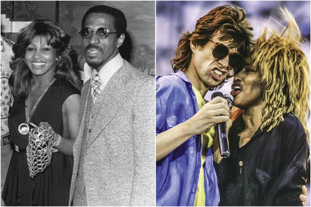 FAMA E TORTURA - À esq., em foto de Gruen com o ex abusivo Ike; acima, com Mick Jagger: voz extraordinária