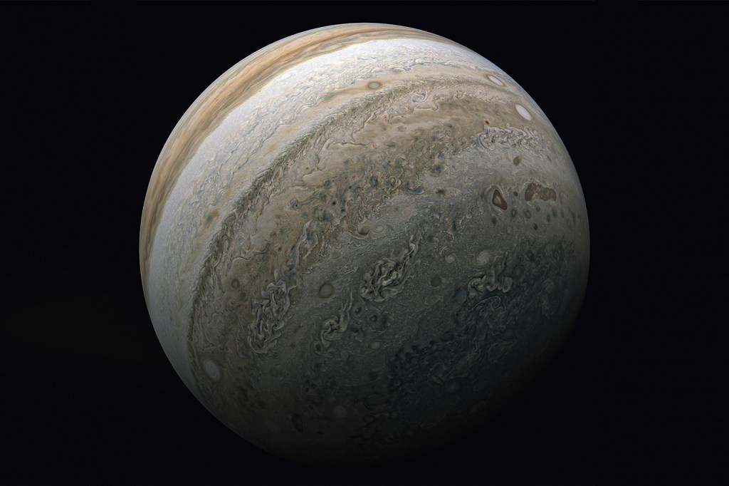 GIGANTE - Júpiter fotografado pela sonda Juno, da Nasa: ainda um fascinante enigma para a ciência