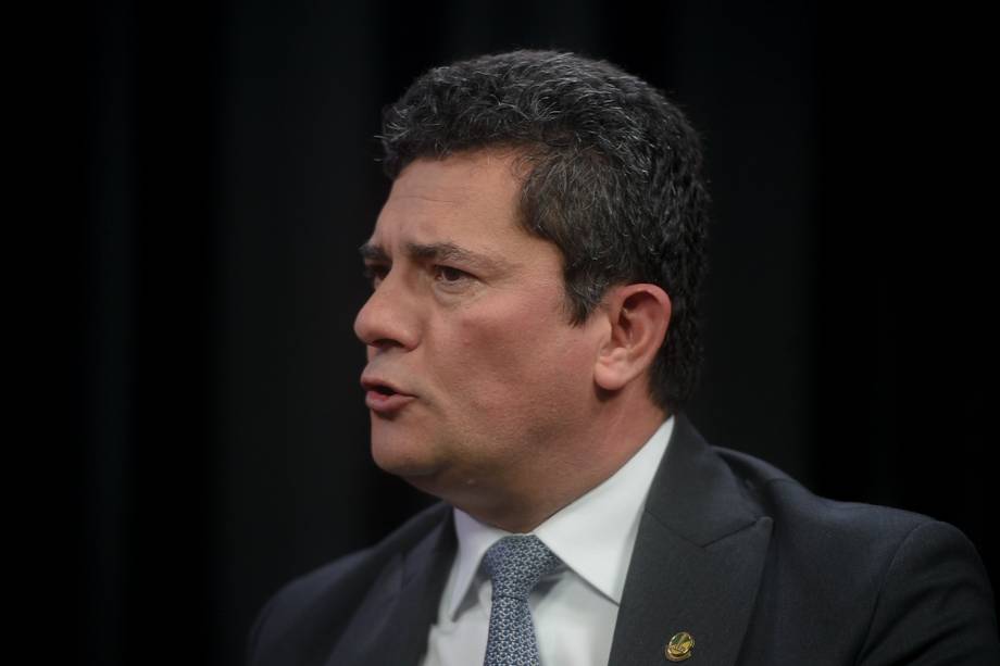 O senador Sergio Moro durante a gravao do programa Amarelas On Air, de Veja