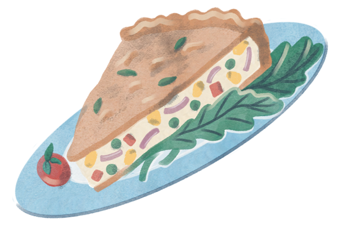 ilustração de torta de vegetais
