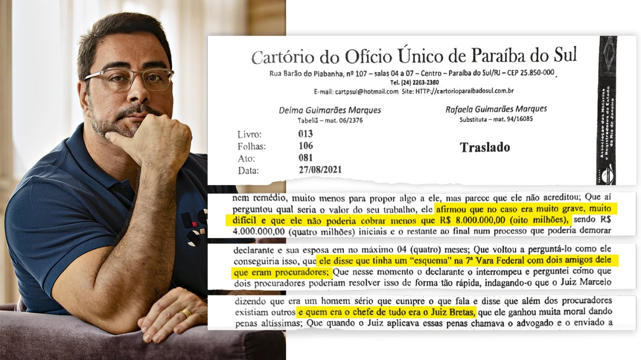 NA MIRA - “Esquema”: delator diz que Bretas (à esq.) lhe ofereceu liberdade em troca de 8 milhões de reais