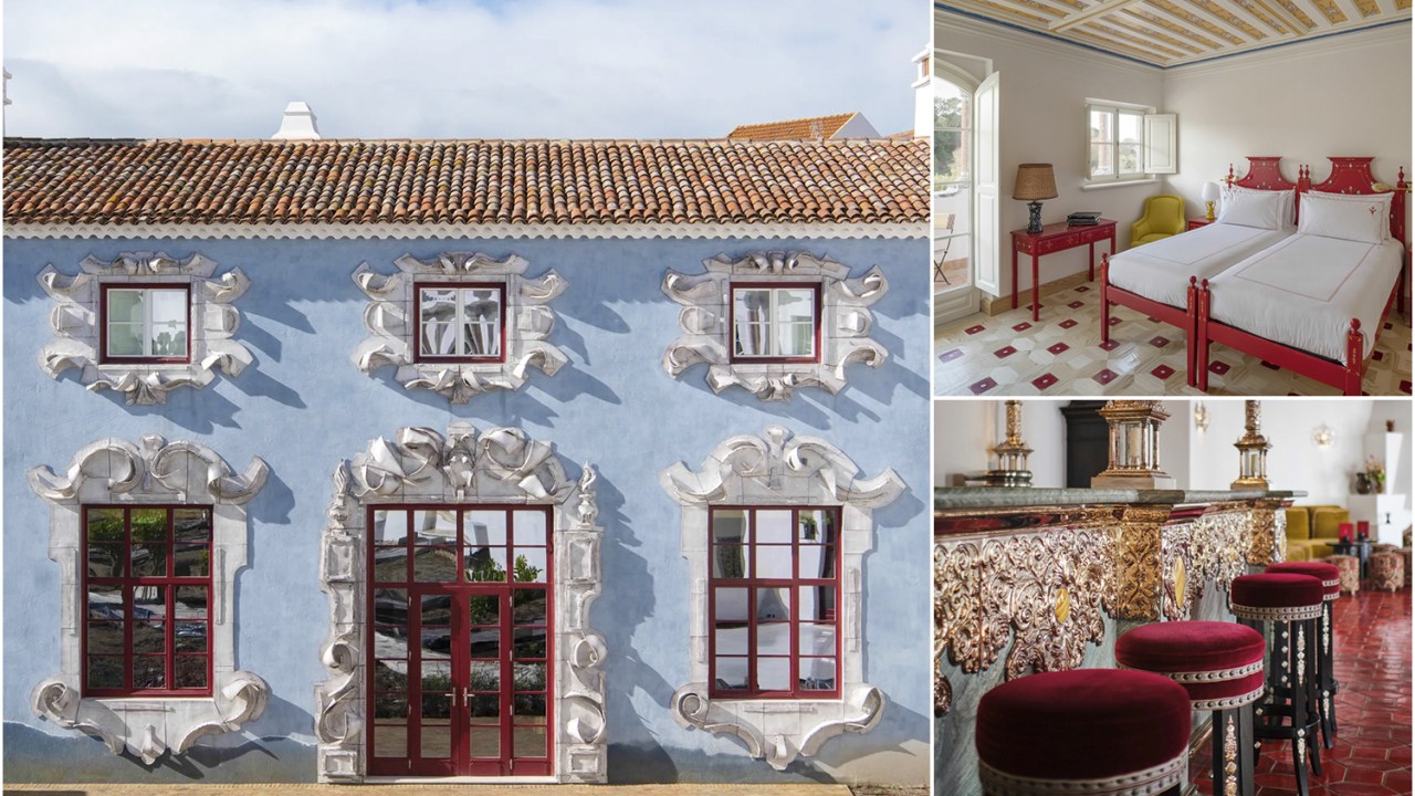 LOUBOUTIN - A pacata Melides, em Portugal, abriga o Hotel Vermelho, o primeiro assinado pelo designer francês dos famosos solados vermelhos de sapatos elegantes. O icônico tom rubro aparece na mobília do local.