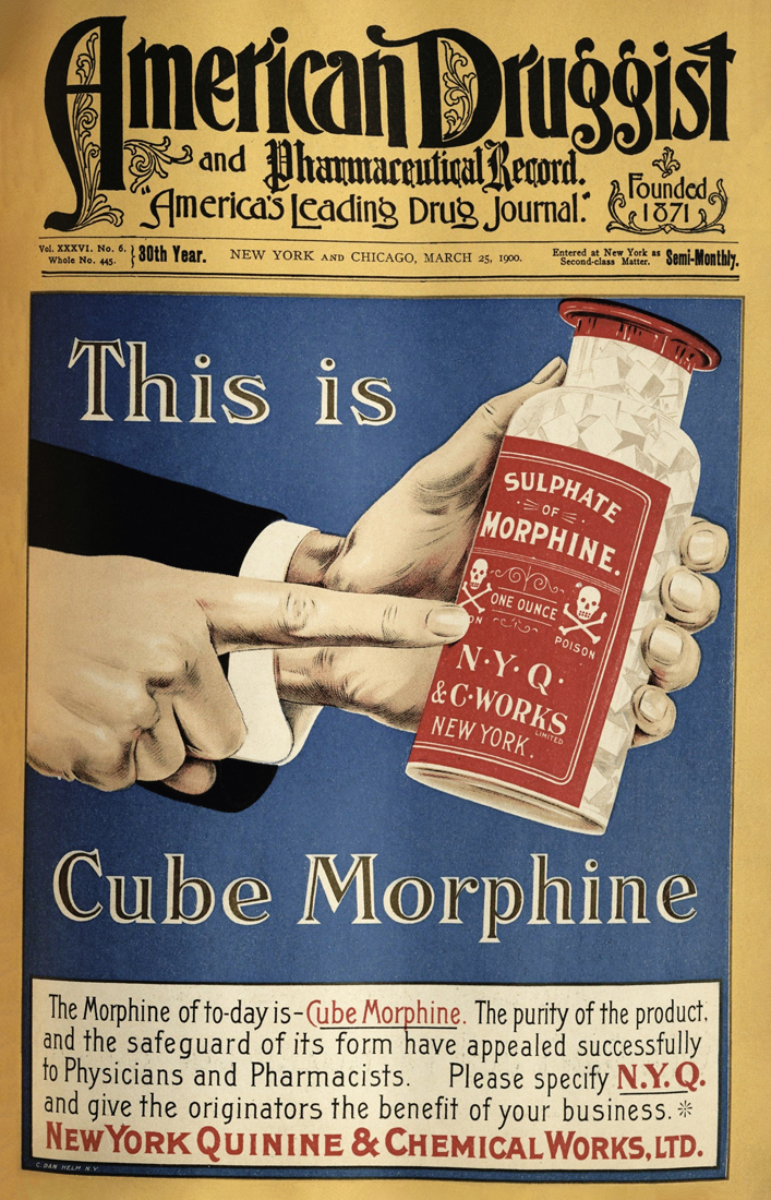 PANACEIA - Propaganda: no início do século XX, a morfina era promovida e vendida sem restrições