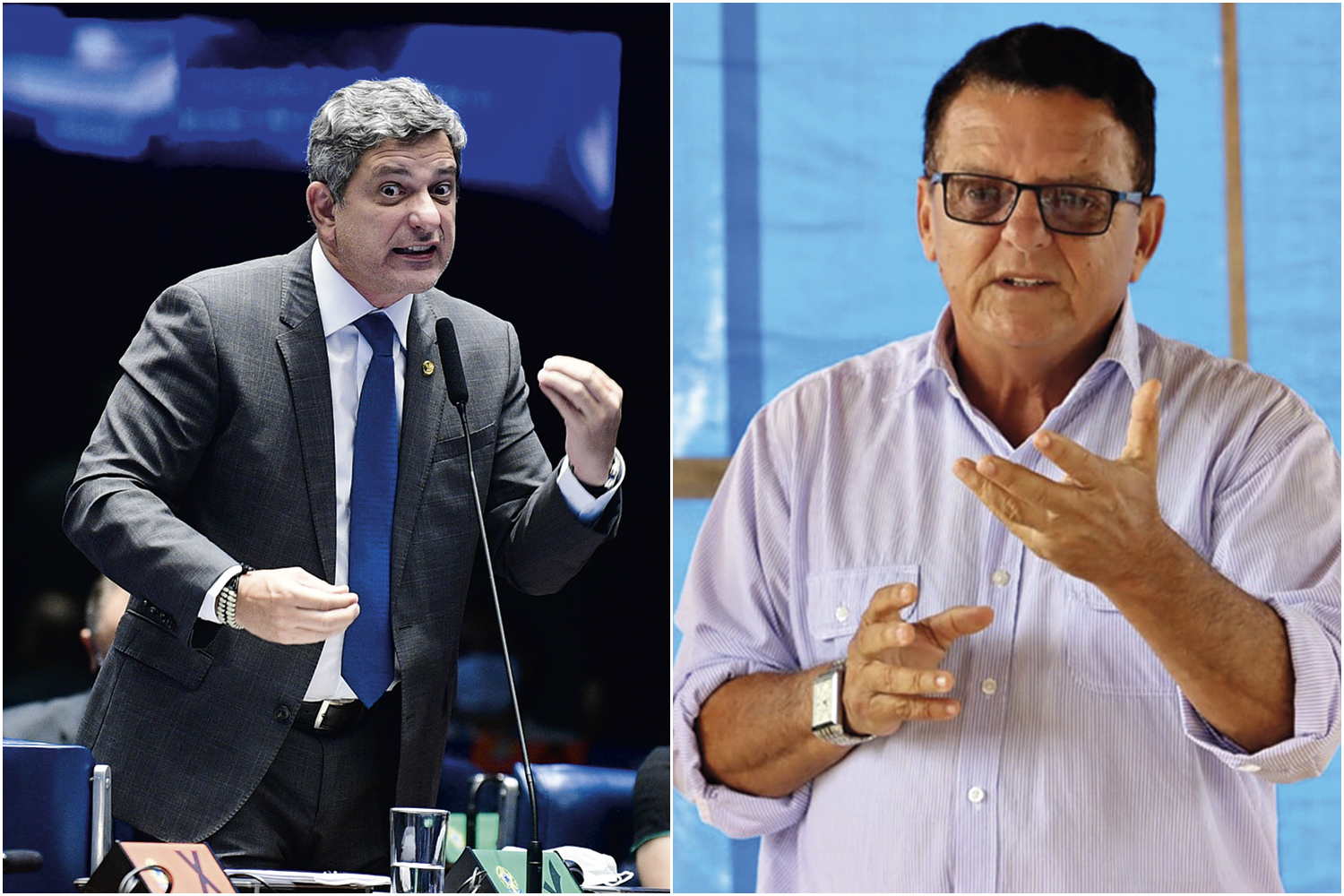 MEU TERRITÓRIO - O senador Carvalho (à esq.) e Macedo: “O partido vai apoiar a reeleição do atual prefeito”