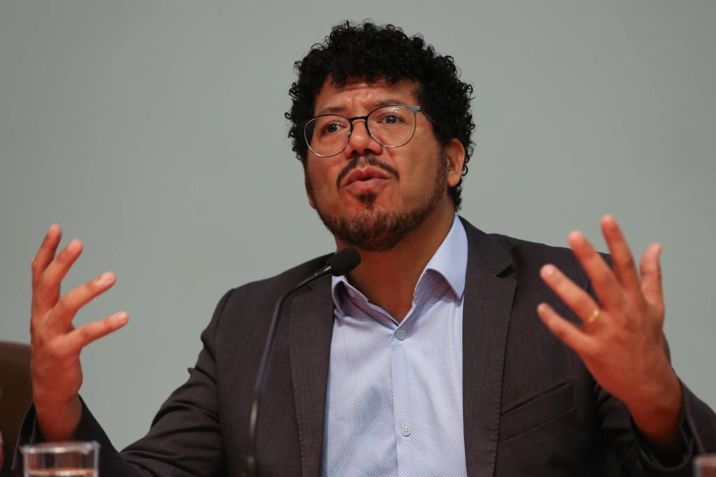 Brasília (DF) 29-03-2023 O Secretário de Acesso à justiça, Marivaldo Pereira, participa da abertura do evento Elas Acessam , para debater políticas públicas de enfrentamento à violência contra mulheres e a supressão de direitos por gênero. Foto: Marivaldo Pereira