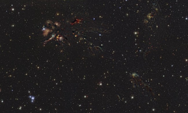 Imagem infravermelha da região L1688 na constelação de Ophiuchus -