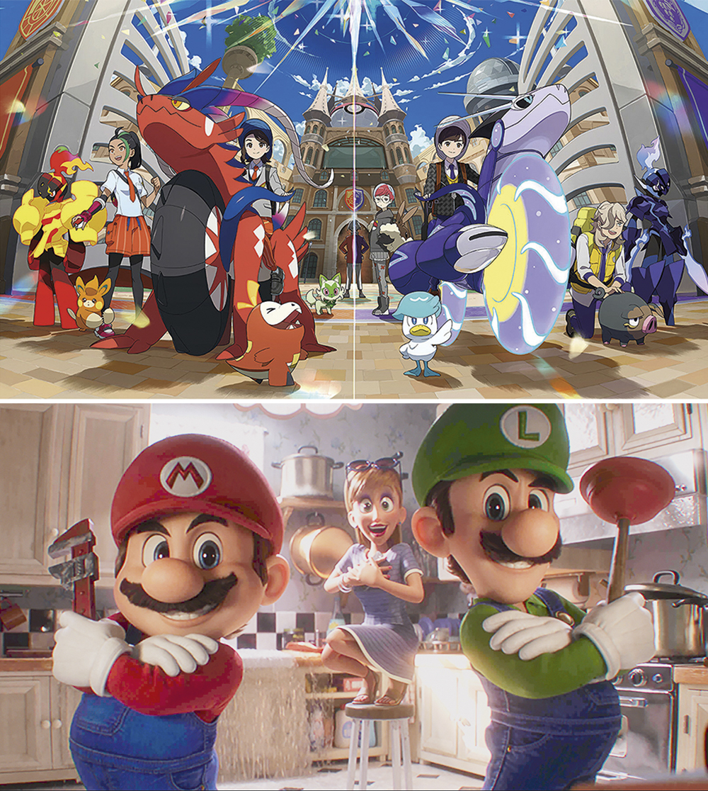 POPULARES - Pokémon (acima) e a versão cinematográfica de Mario e Luigi: personagens que seduzem várias gerações